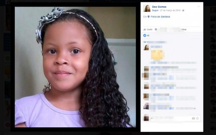 Gabrielly Gomes de 7 anos estava desaparecida há três meses na Bahia (Foto: Reprodução) 