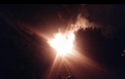 Fogo causado por explosão foi visto a quilômetros (Foto: Ubatã Notícias)