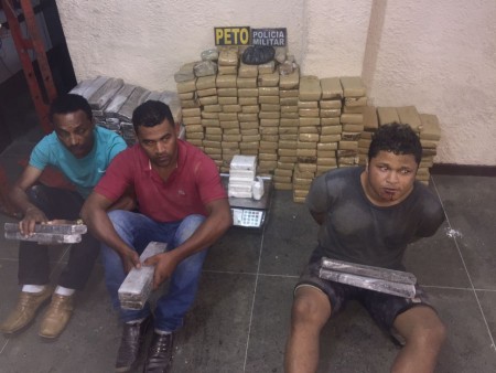 Operação prendeu 3 homens e mais de 300 kg de drogas (Foto: Ubatã Notícias)