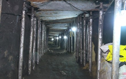 Túnel de cerca de 500 metros que levaria a cofre do Banco do Brasil (Foto: Reprodução/TV Globo) 