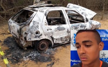 Juarez foi preso acusado de matar o companheiro e incendiar o carro da vítima (Fotos: Blitz Conquista) 