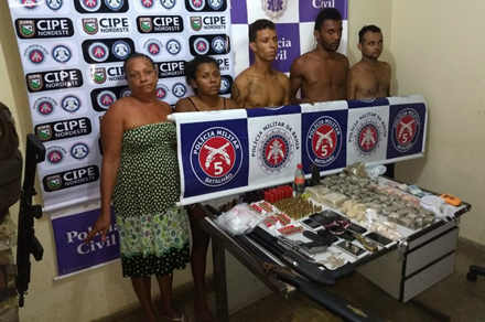 Grupo criminoso foi preso em Tucano (Foto: Divulgação/SSP-BA) 